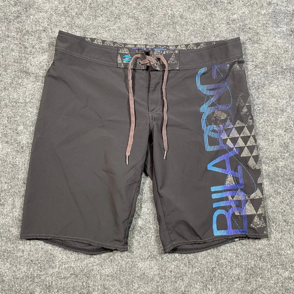 Billabong Mens Board‎ Shorts Swim Trunks Gray Geometric Print Size 9
